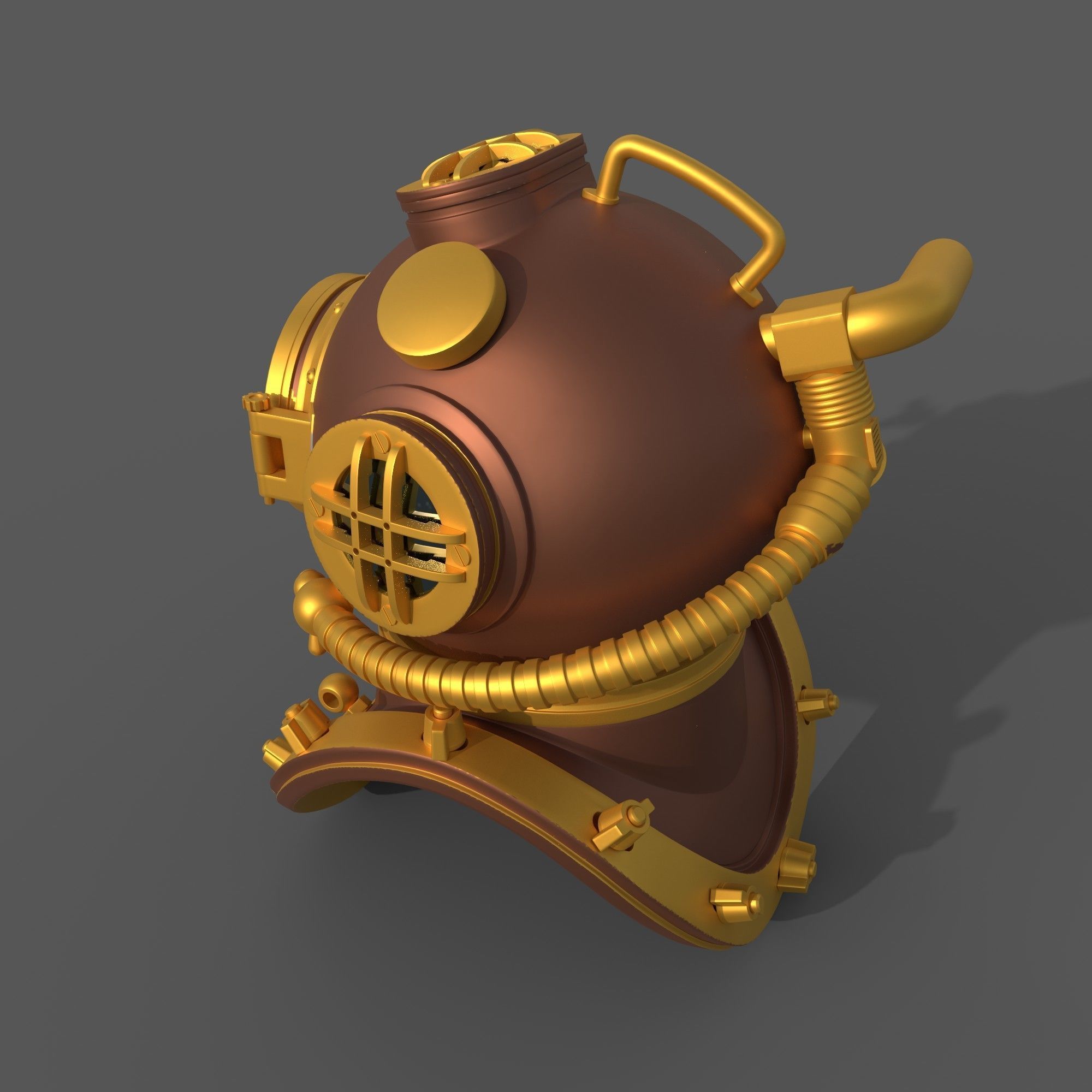 Decorative Submarine Helmet 3D model_5