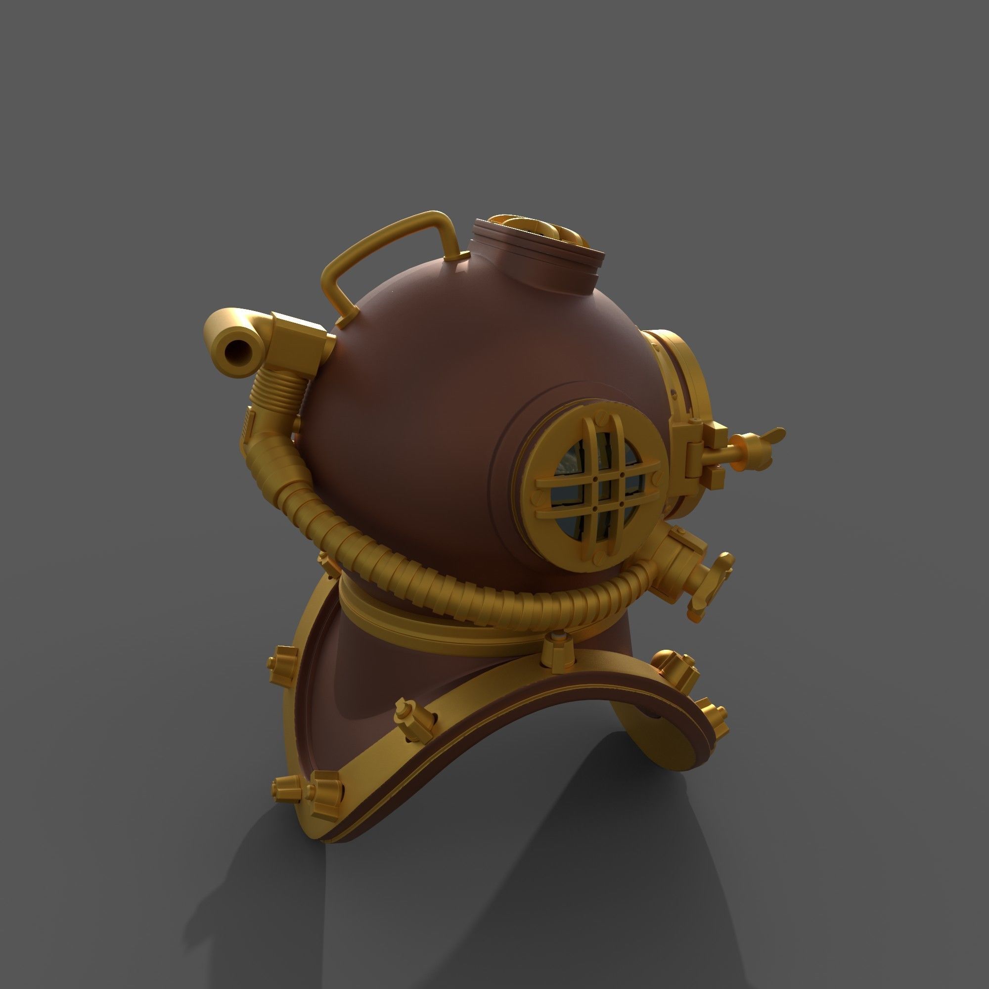 Decorative Submarine Helmet 3D model_4
