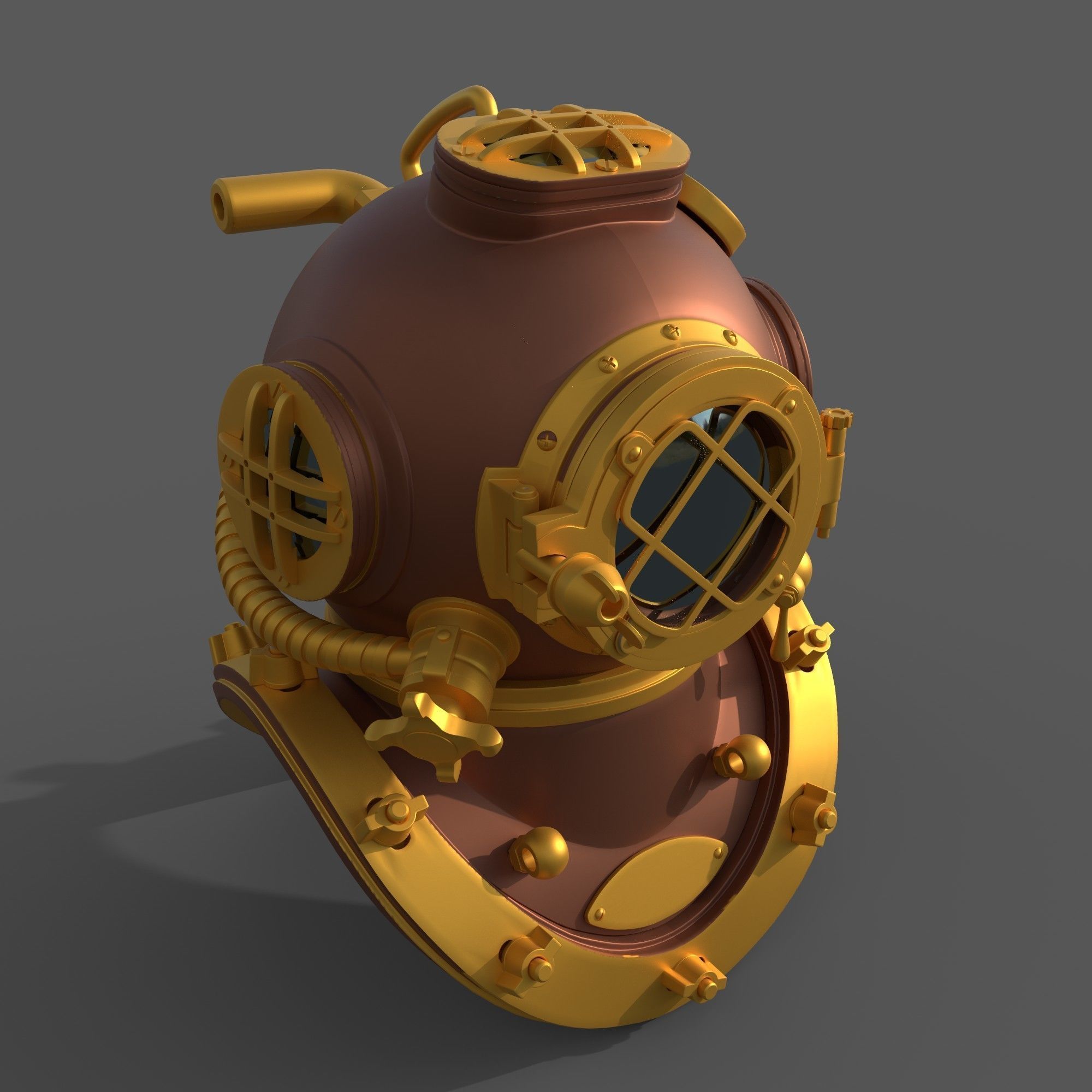 Decorative Submarine Helmet 3D model_1