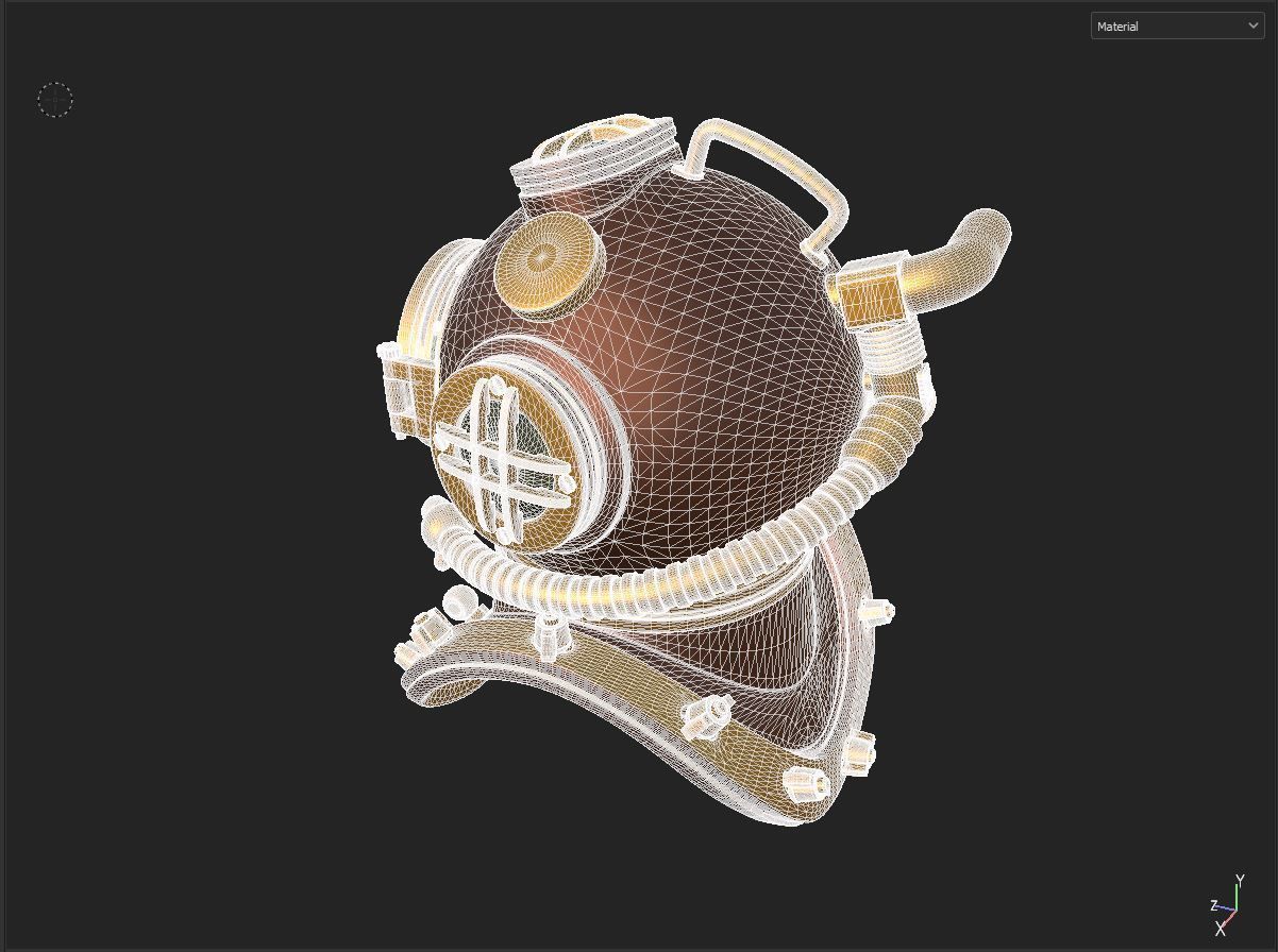 Decorative Submarine Helmet 3D model_6