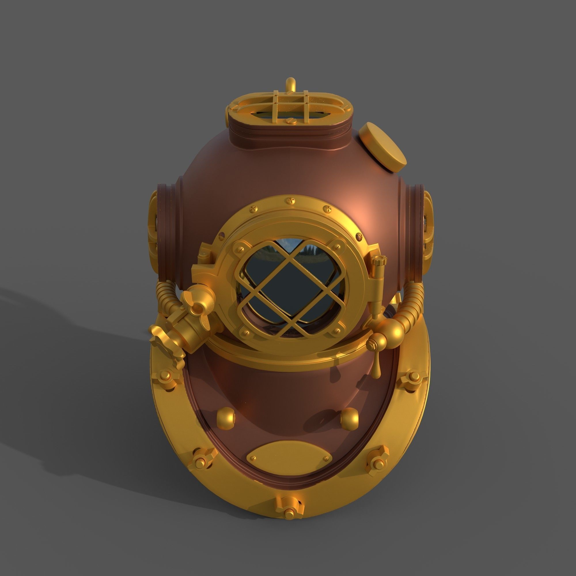 Decorative Submarine Helmet 3D model_2