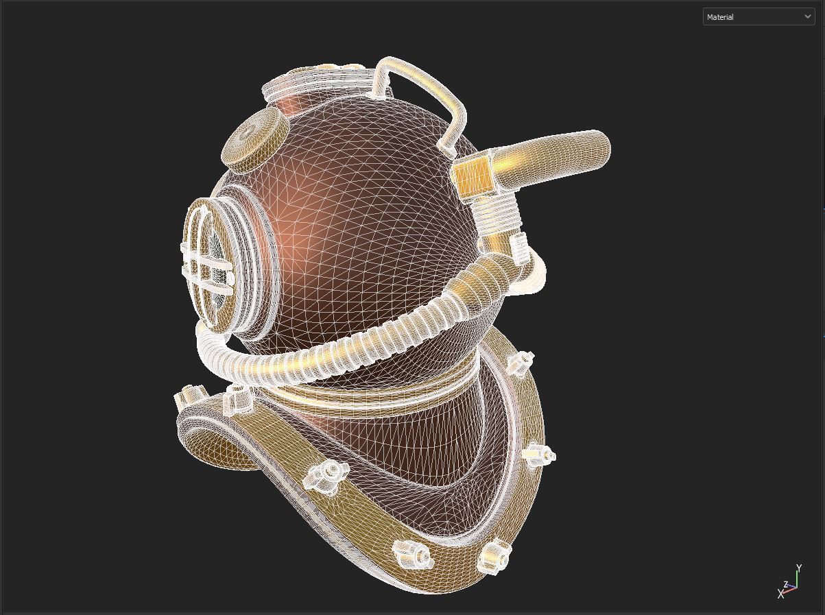 Decorative Submarine Helmet 3D model_9