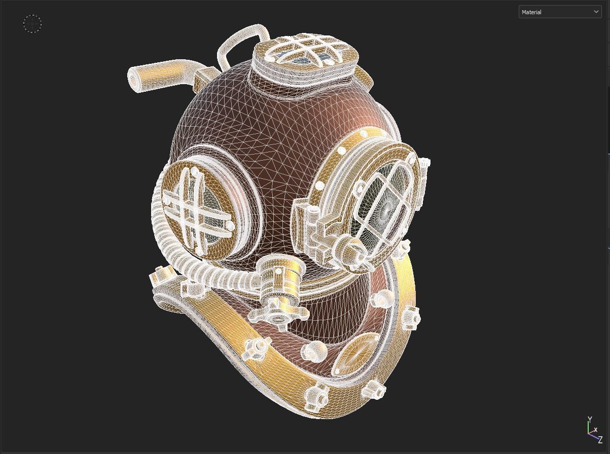 Decorative Submarine Helmet 3D model_8