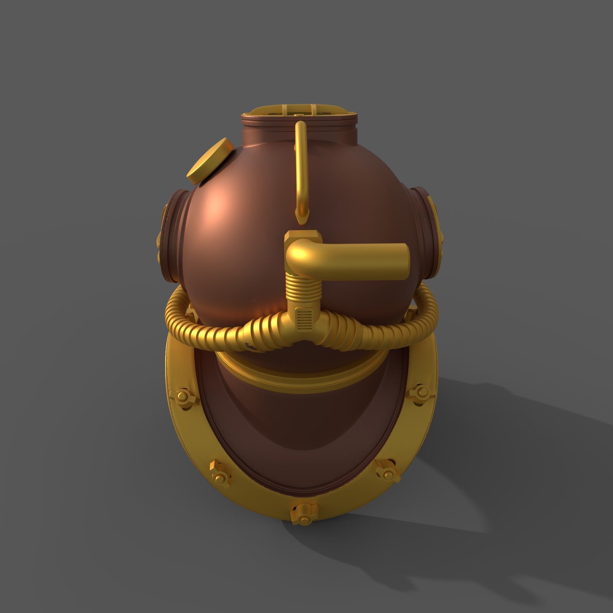 Decorative Submarine Helmet 3D model_3