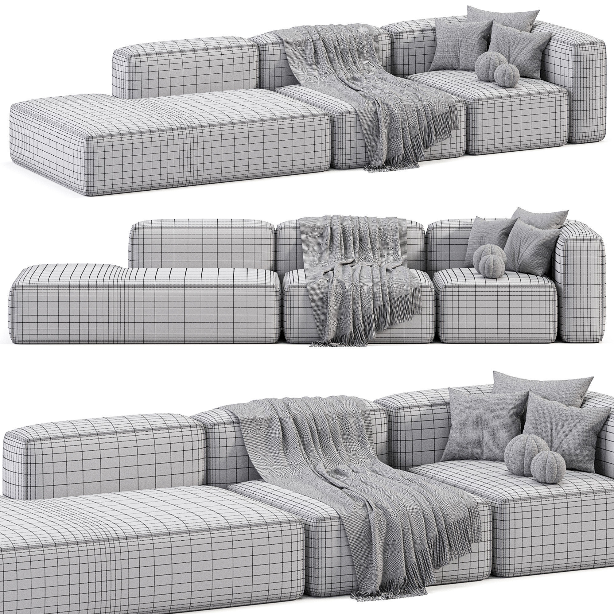 Szezlong modulowy XL Lennon 3D model_2