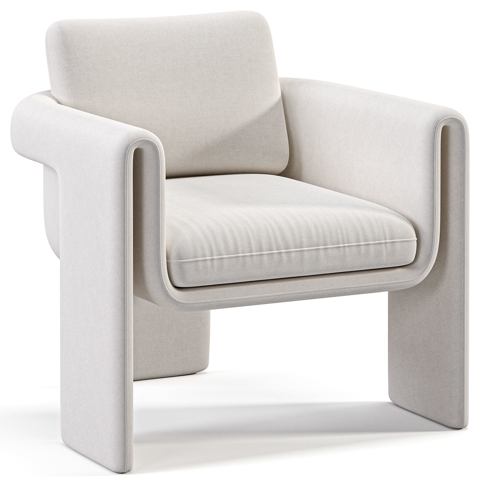 Floria velvet chair 3D model_1