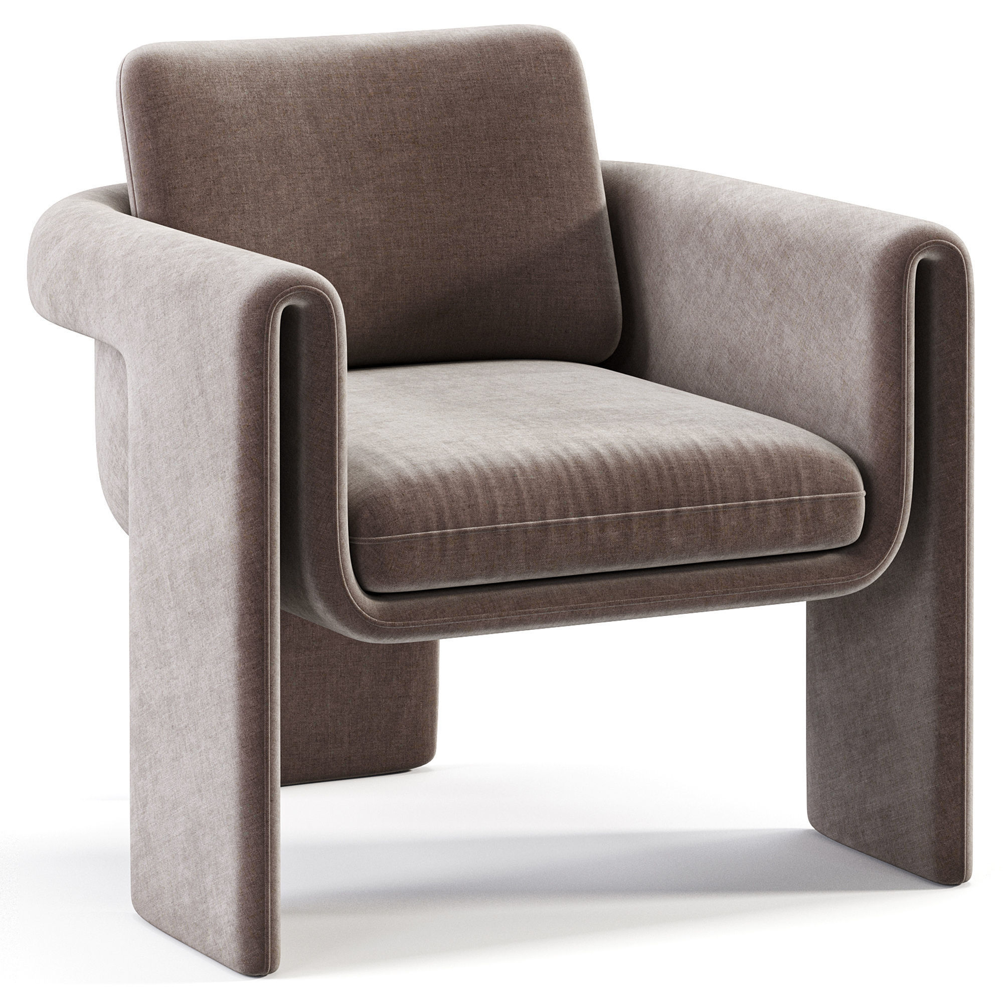 Floria velvet chair 3D model_4