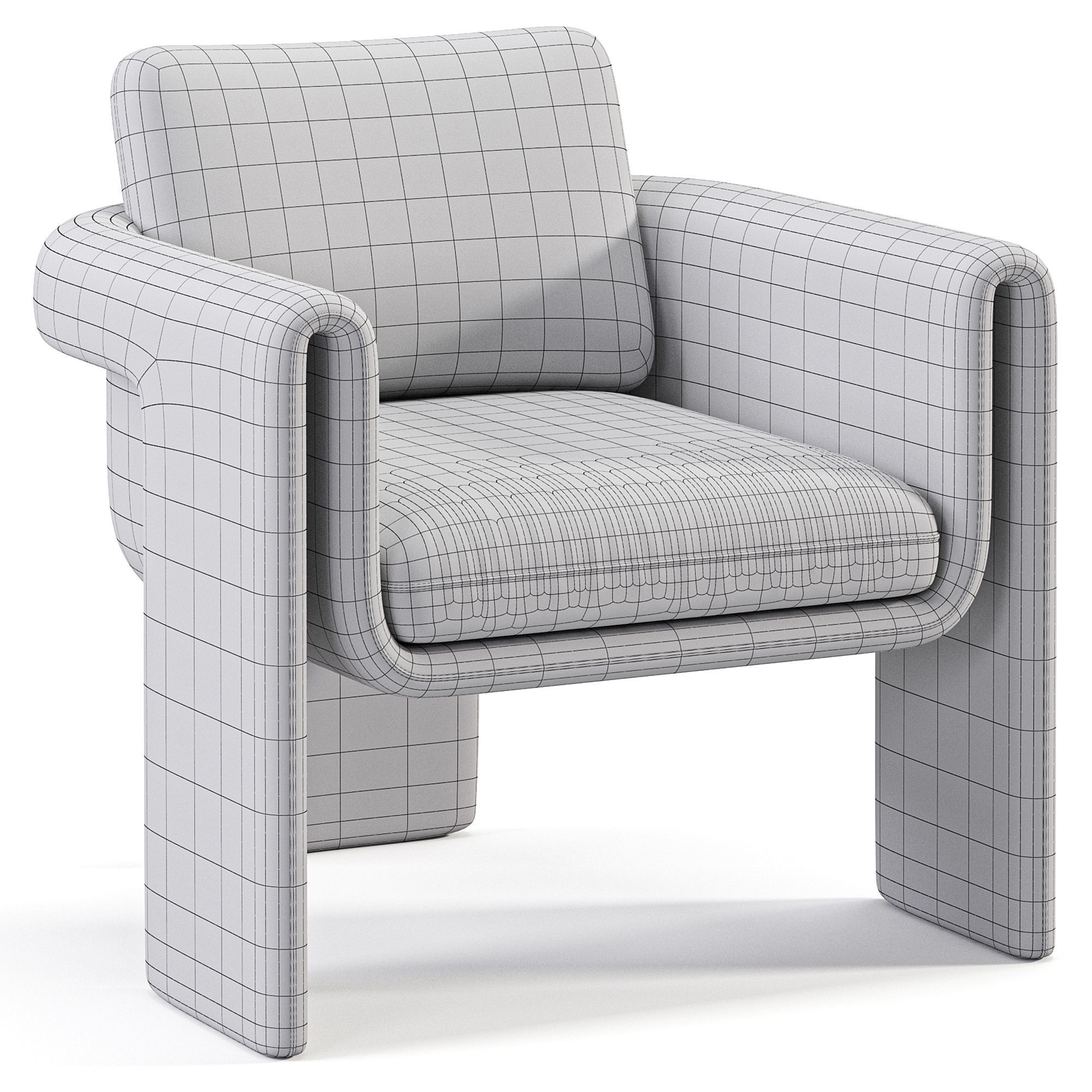 Floria velvet chair 3D model_5