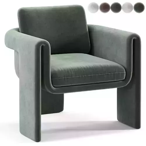 Floria velvet chair 3D model