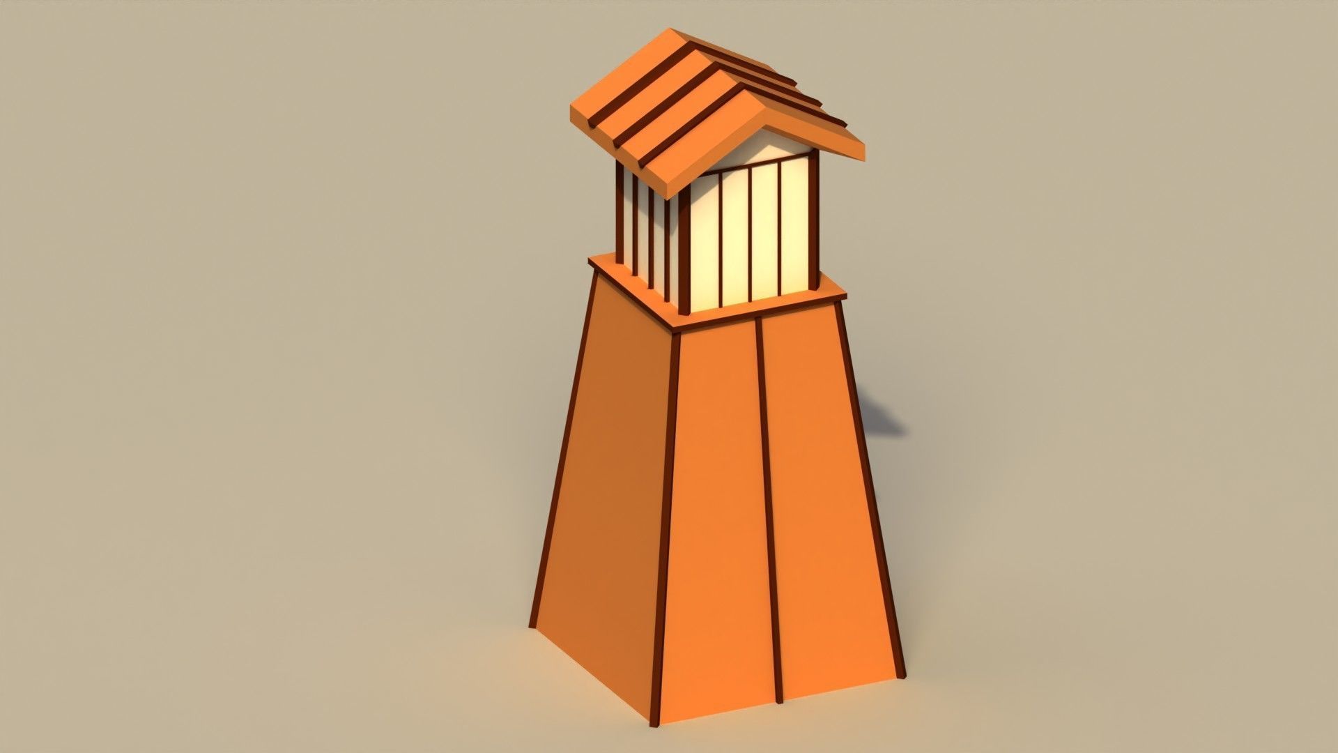 3D model Low Poly Japanese Lamp Post VR / AR / lowpoly CGTrader