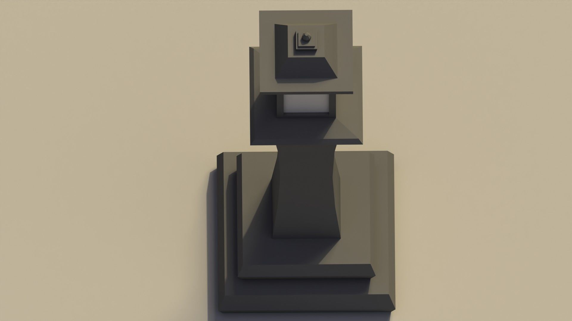 Low Poly Japanese Lamp Post Low-poly 3D model_3