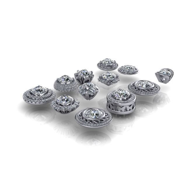 Assorted Various Stylish Modern Designer Heads Jewelry Findings 3D print model_9