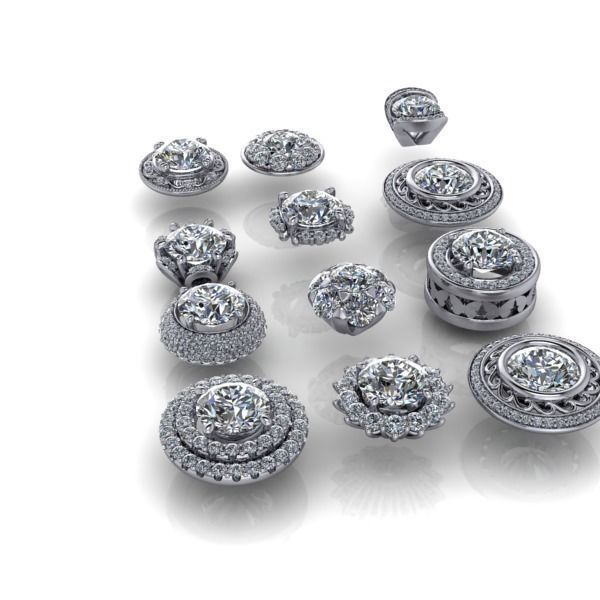 Assorted Various Stylish Modern Designer Heads Jewelry Findings 3D print model_8