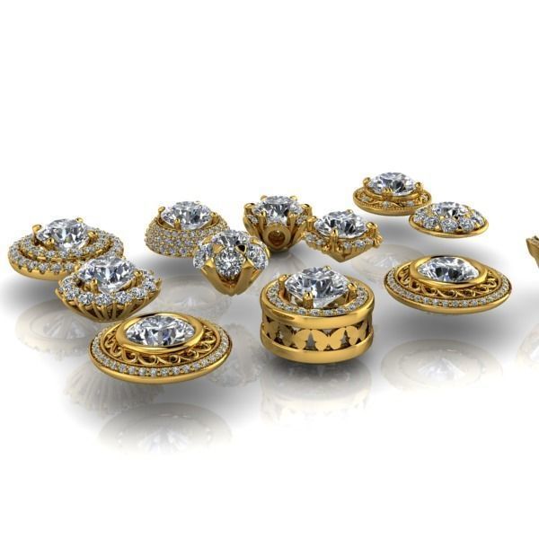 Assorted Various Stylish Modern Designer Heads Jewelry Findings 3D print model_10