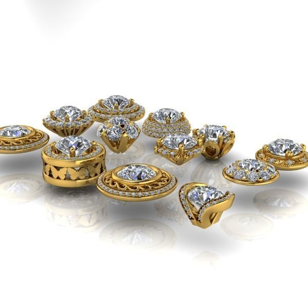 Assorted Various Stylish Modern Designer Heads Jewelry Findings 3D print model_11