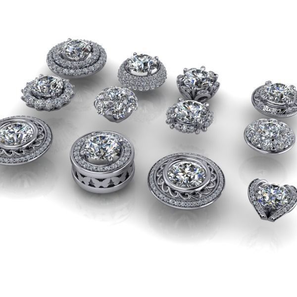 Assorted Various Stylish Modern Designer Heads Jewelry Findings 3D print model_4