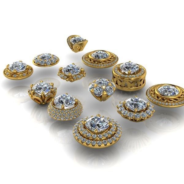 Assorted Various Stylish Modern Designer Heads Jewelry Findings 3D print model_14