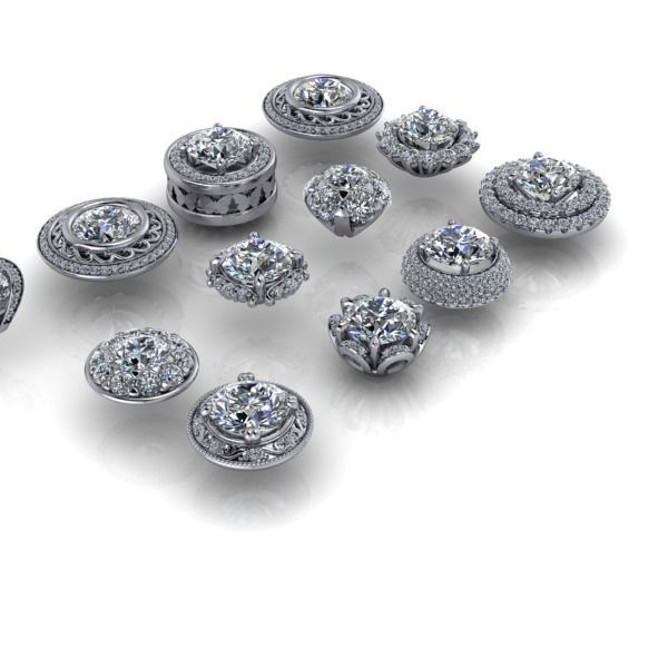 Assorted Various Stylish Modern Designer Heads Jewelry Findings 3D print model_6