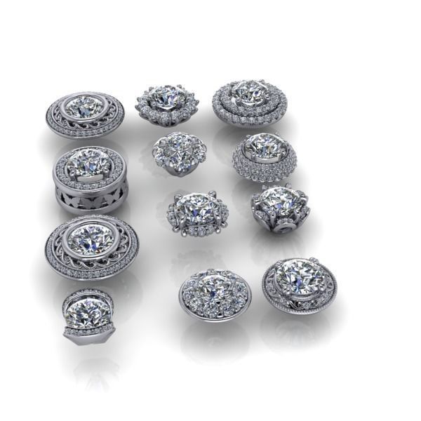 Assorted Various Stylish Modern Designer Heads Jewelry Findings 3D print model_5