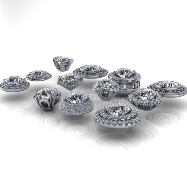 Assorted Various Stylish Modern Designer Heads Jewelry Findings 3D print model_7