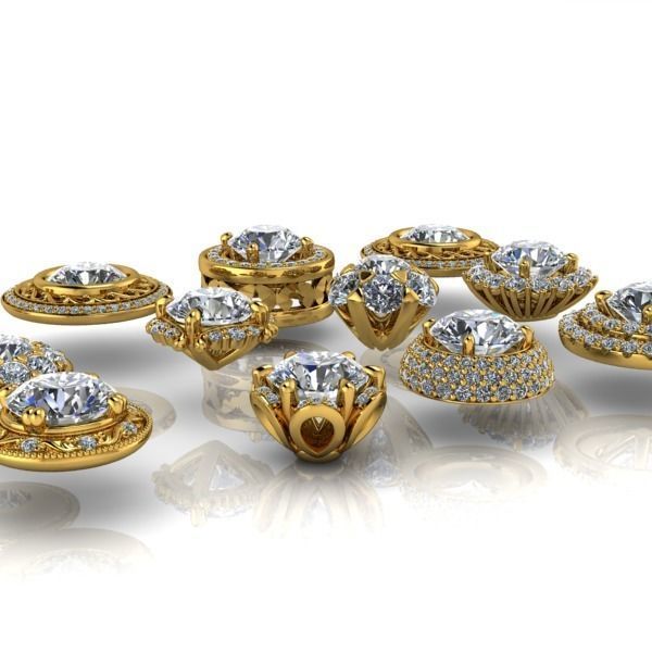 Assorted Various Stylish Modern Designer Heads Jewelry Findings 3D print model_2