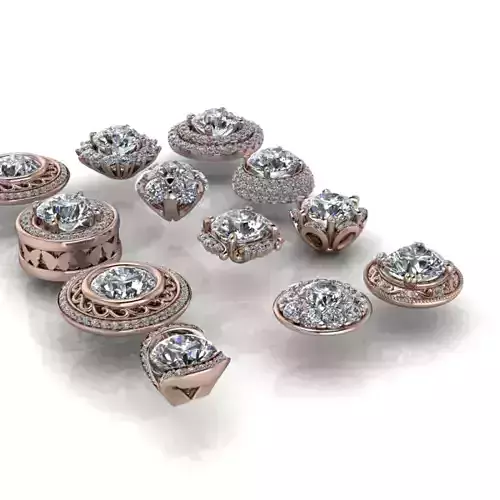 Assorted Various Stylish Modern Designer Heads Jewelry Findings 3D print model