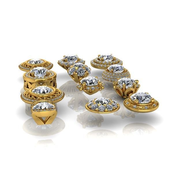 Assorted Various Stylish Modern Designer Heads Jewelry Findings 3D print model_12