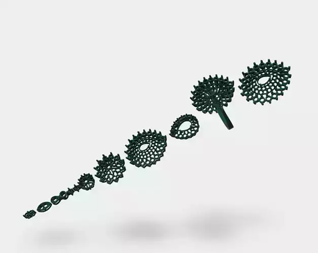 Ring Pendant and earrings set 3D model 3D print model