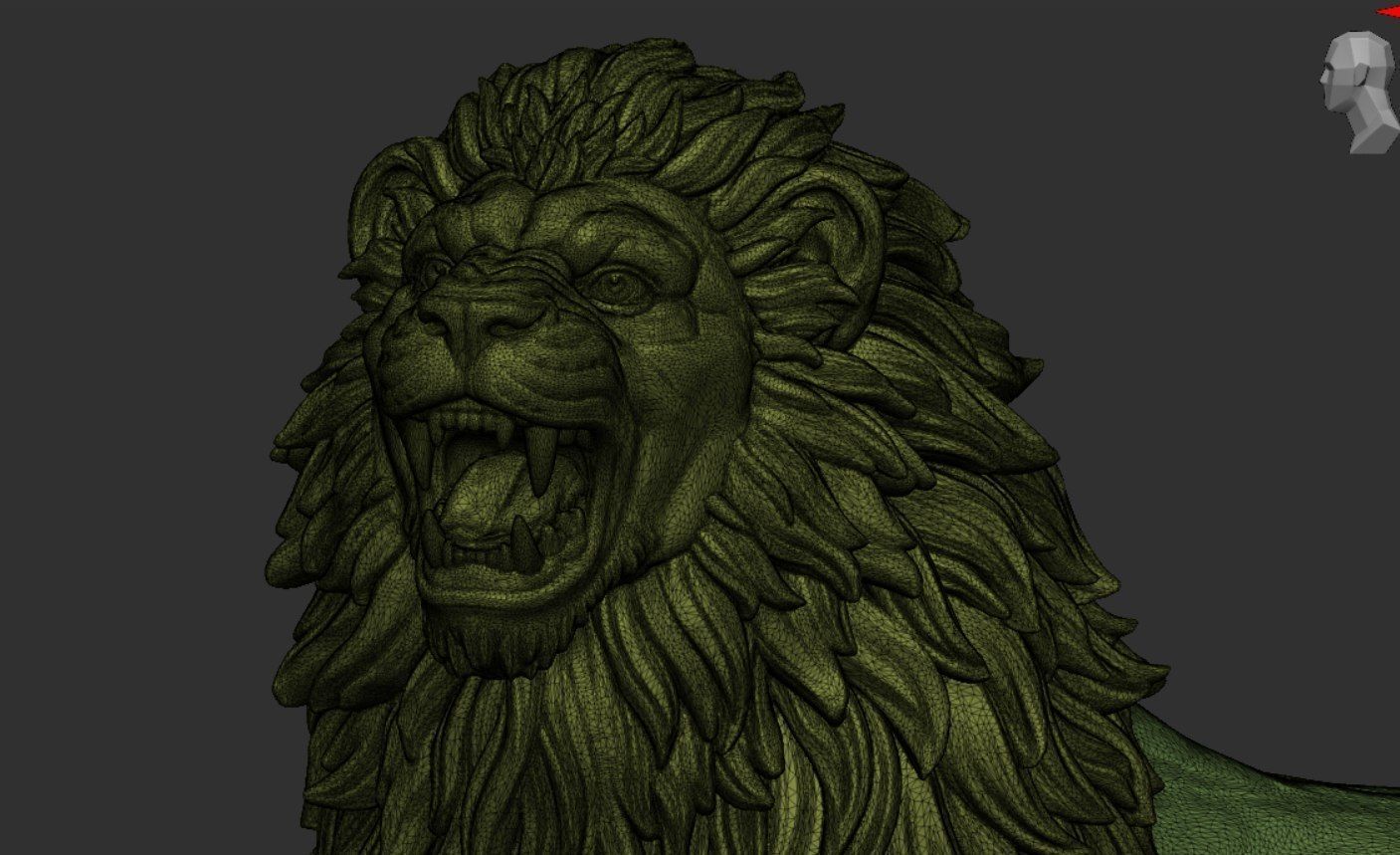 Growling Lion 3D print model_14