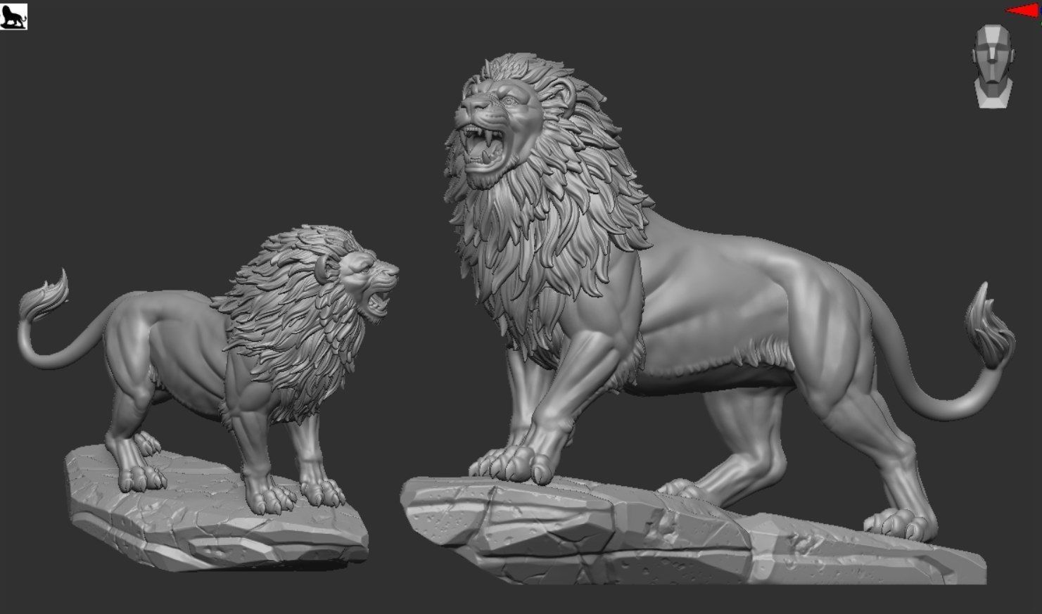 Growling Lion 3D print model_11