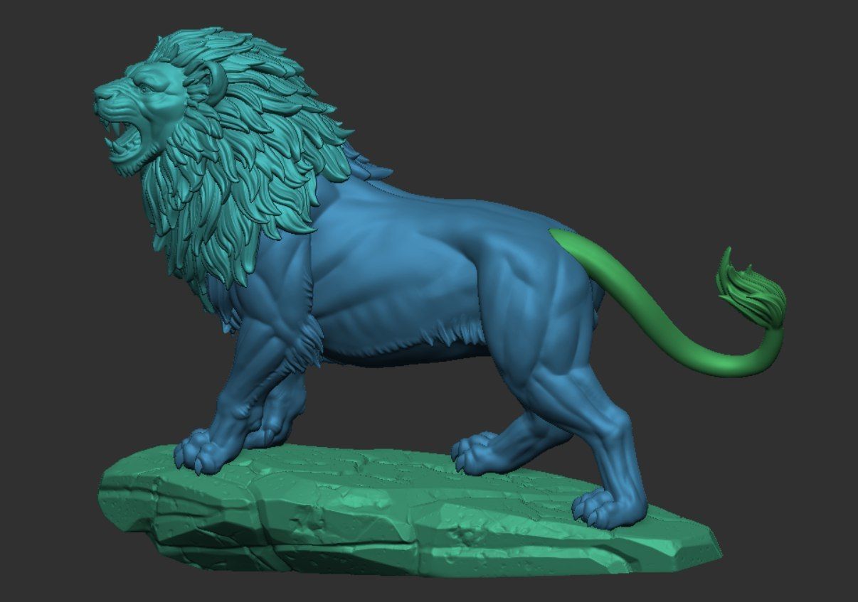 Growling Lion 3D print model_12
