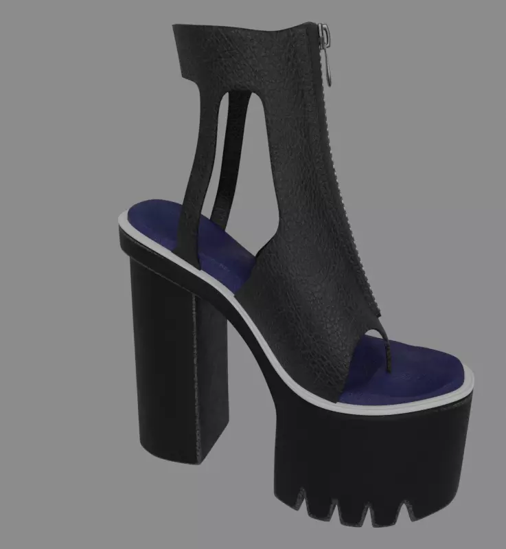Block Platform Thong Free 3D model