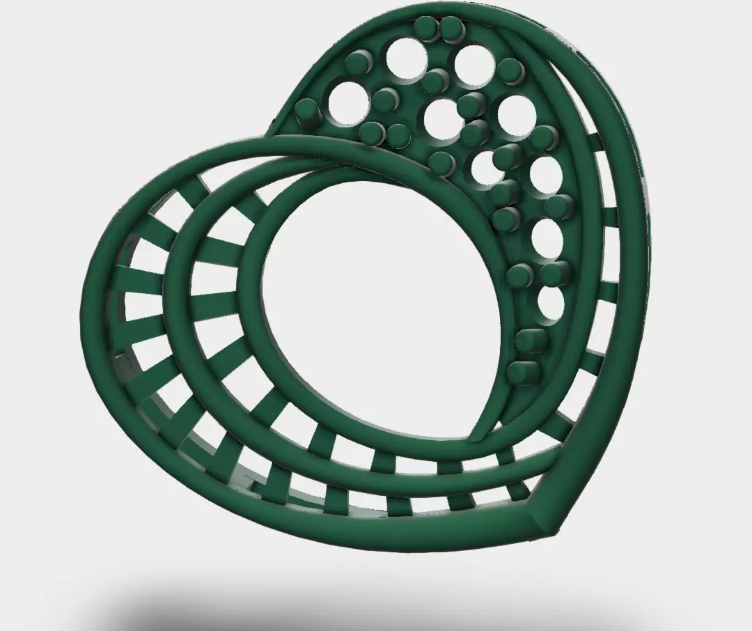 heart shape diamond pendant 3D design 3D print model_0