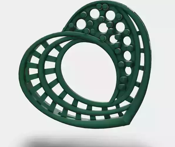 heart shape diamond pendant 3D design  3D print model