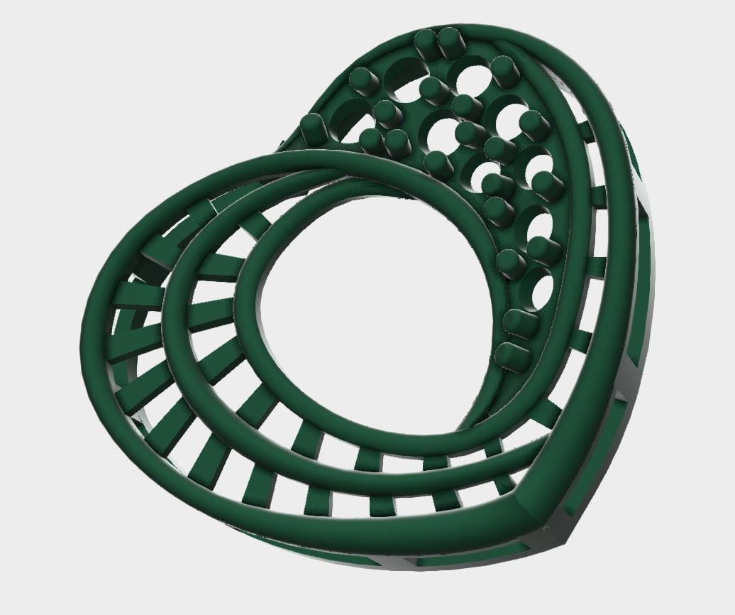 heart shape diamond pendant 3D design 3D print model_1