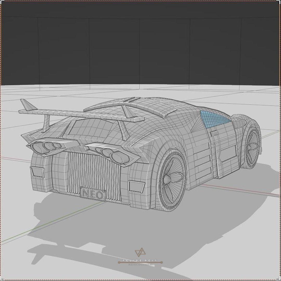Futuristic Car Neo Low-poly 3D model_7