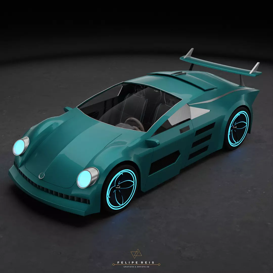 Futuristic Car Neo Low-poly 3D model_0