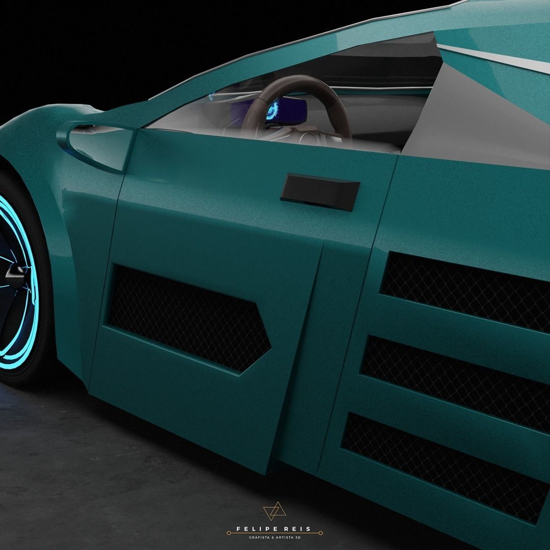 Futuristic Car Neo Low-poly 3D model_3
