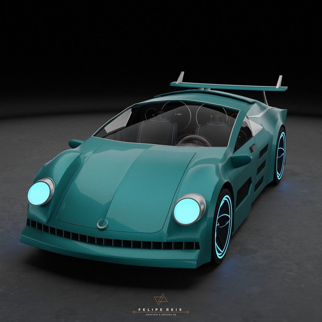 Futuristic Car Neo Low-poly 3D model_1