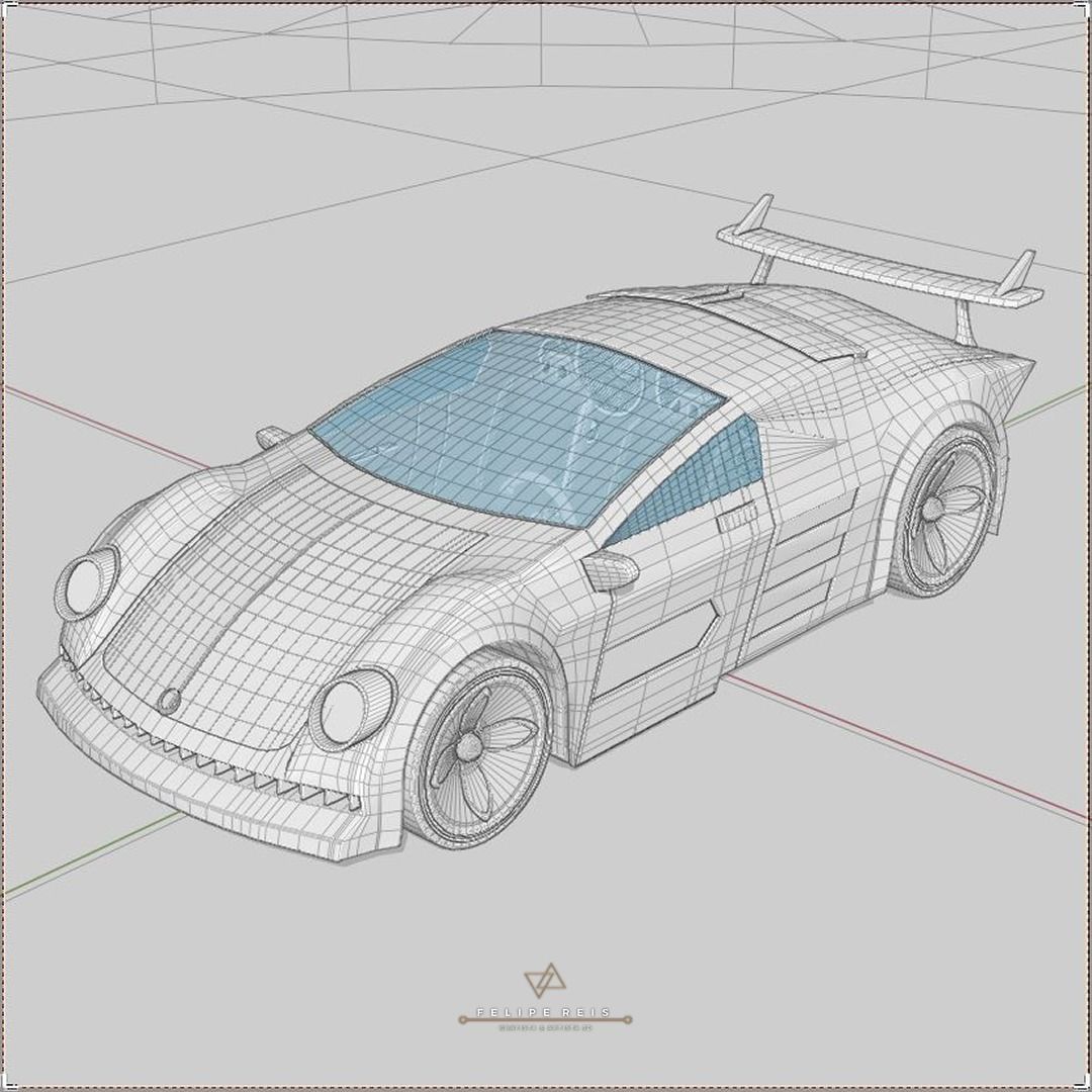 Futuristic Car Neo Low-poly 3D model_6