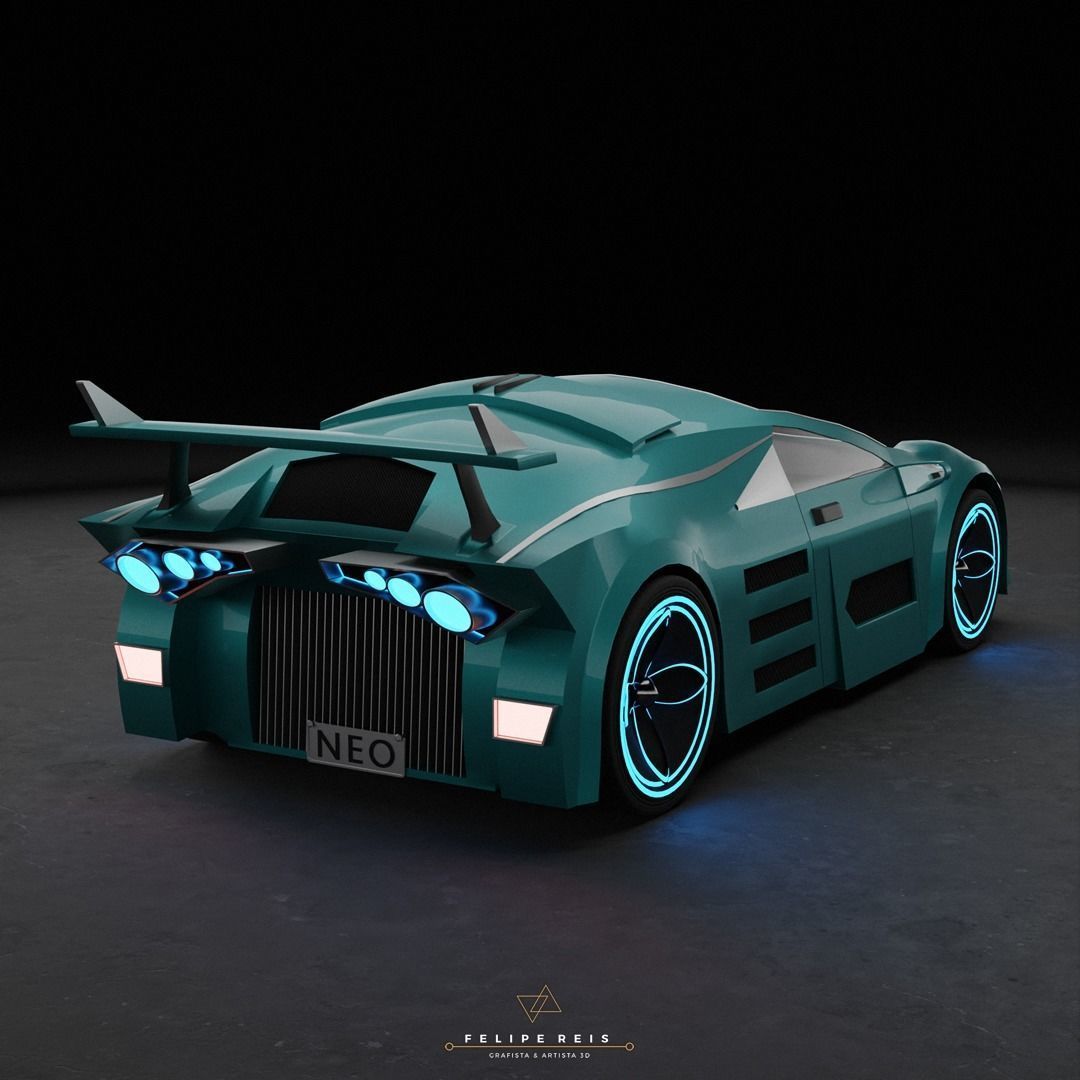 Futuristic Car Neo Low-poly 3D model_2