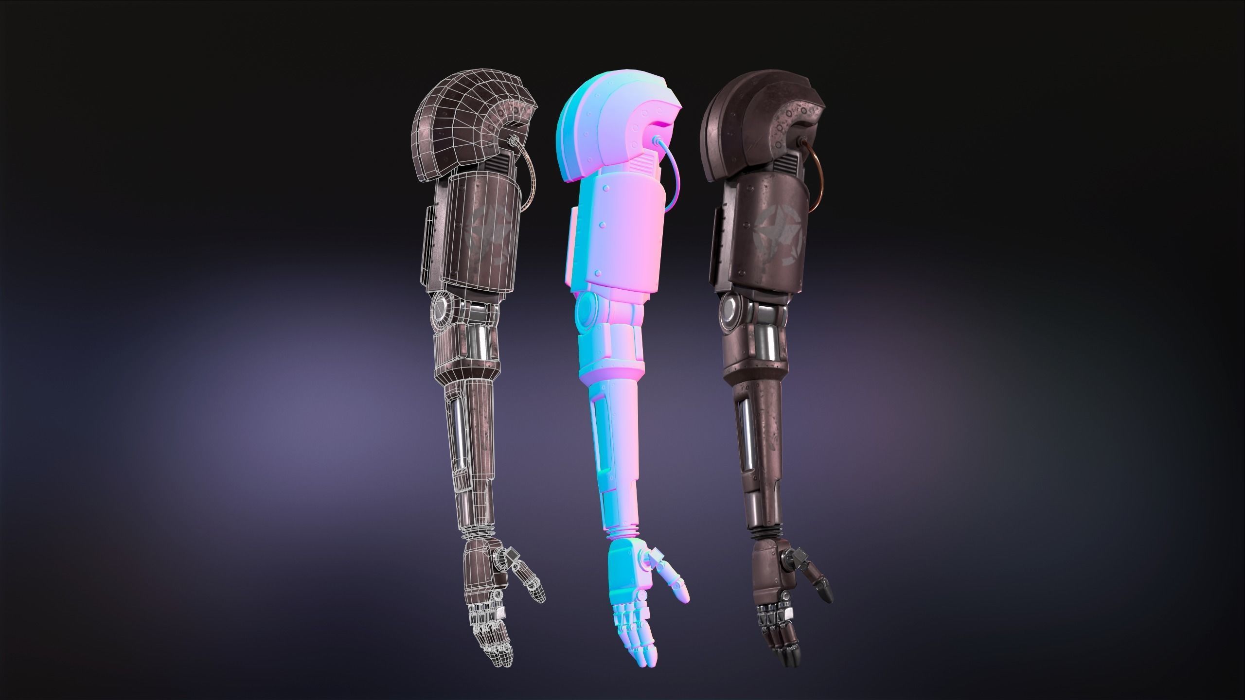 Low Poly Arm Rigs 3D model Low poly metallic arm for game VR / AR / low-poly | CGTrader