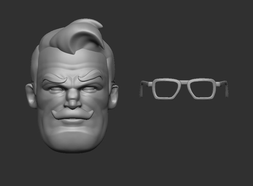 Detective Gordon Animated  - Headsculpt for Action Figures 3D print model_2