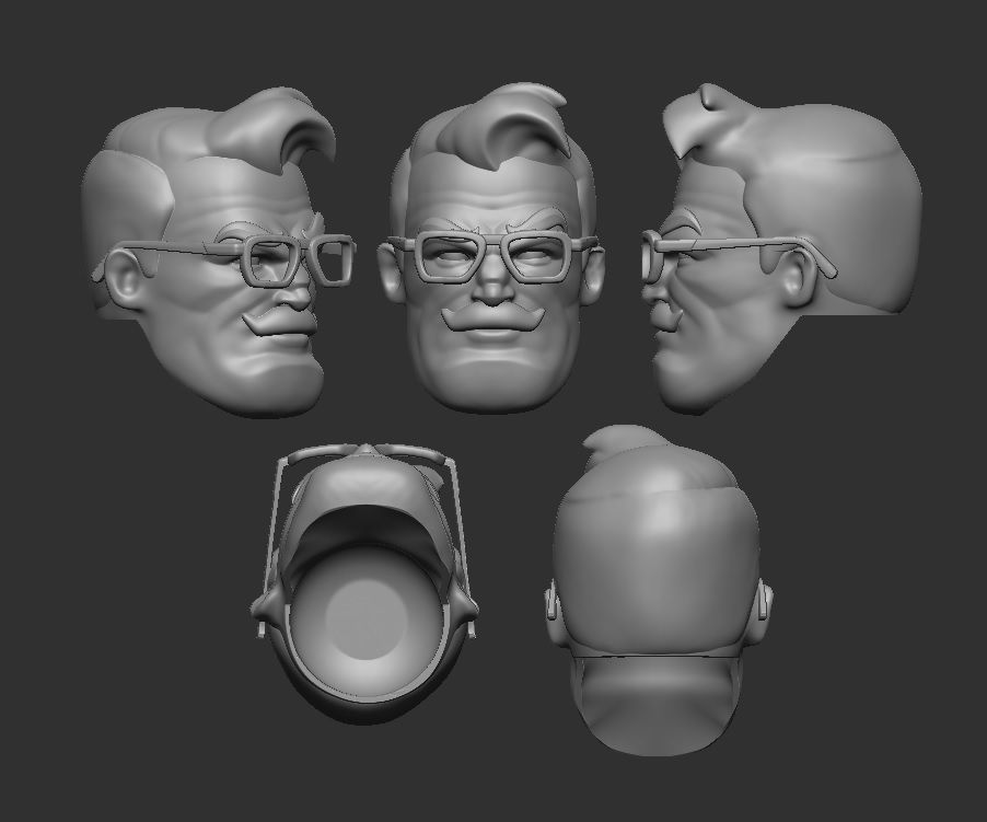 Detective Gordon Animated  - Headsculpt for Action Figures 3D print model_1