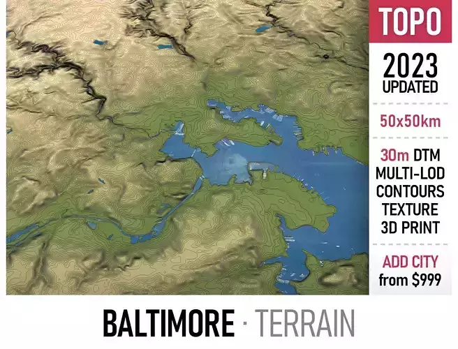 Baltimore - 3D Terrain