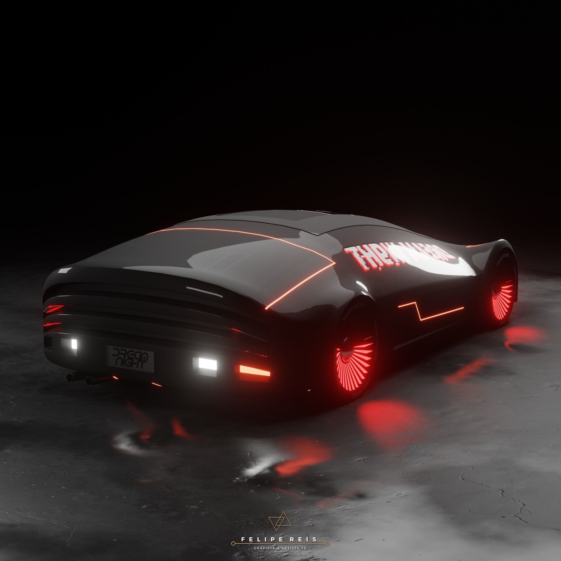 Futuristic Car Dream Night 3D model_2