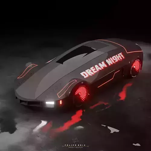 Futuristic Car Dream Night 3D model