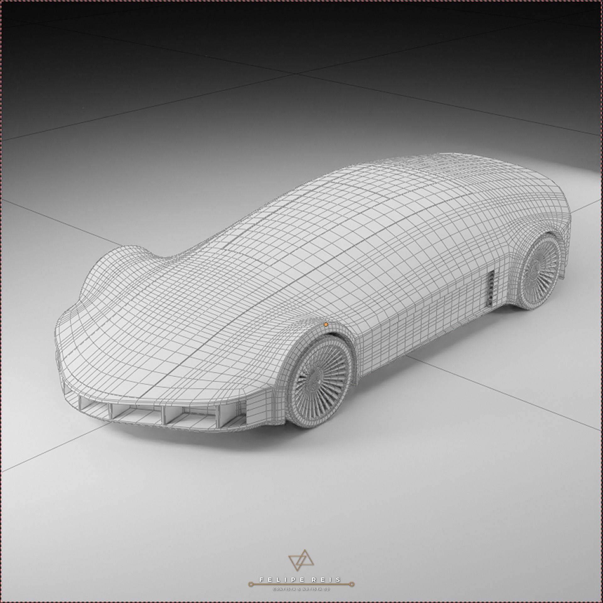 Futuristic Car Dream Night 3D model_5