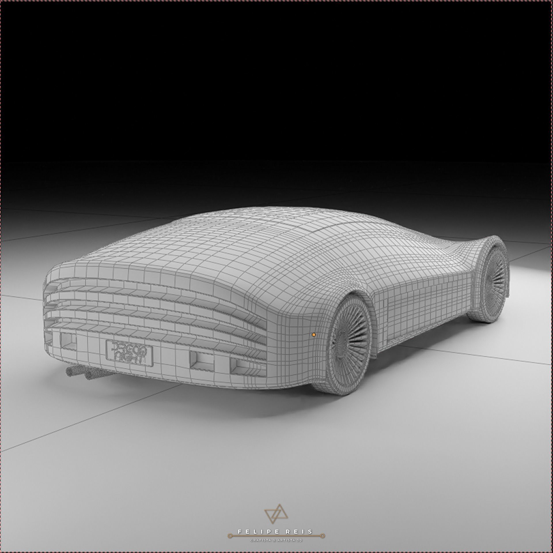 Futuristic Car Dream Night 3D model_7