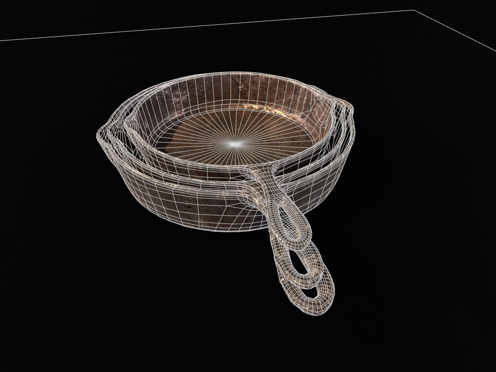 Old Iron Medieval Skillets Low-poly 3D model_13